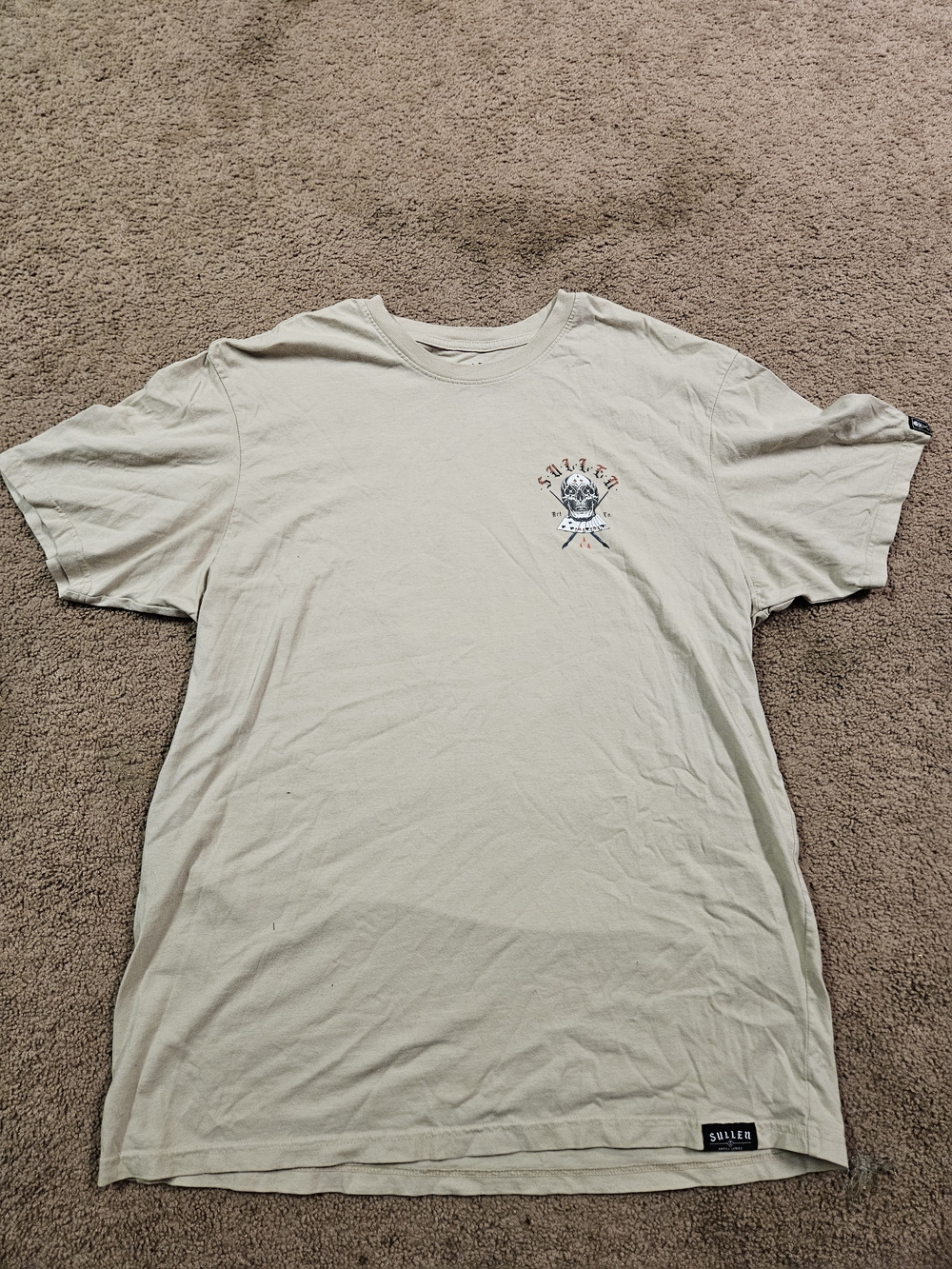 Skull Crest Short-Sleeve Tee in Sand by Sullen
